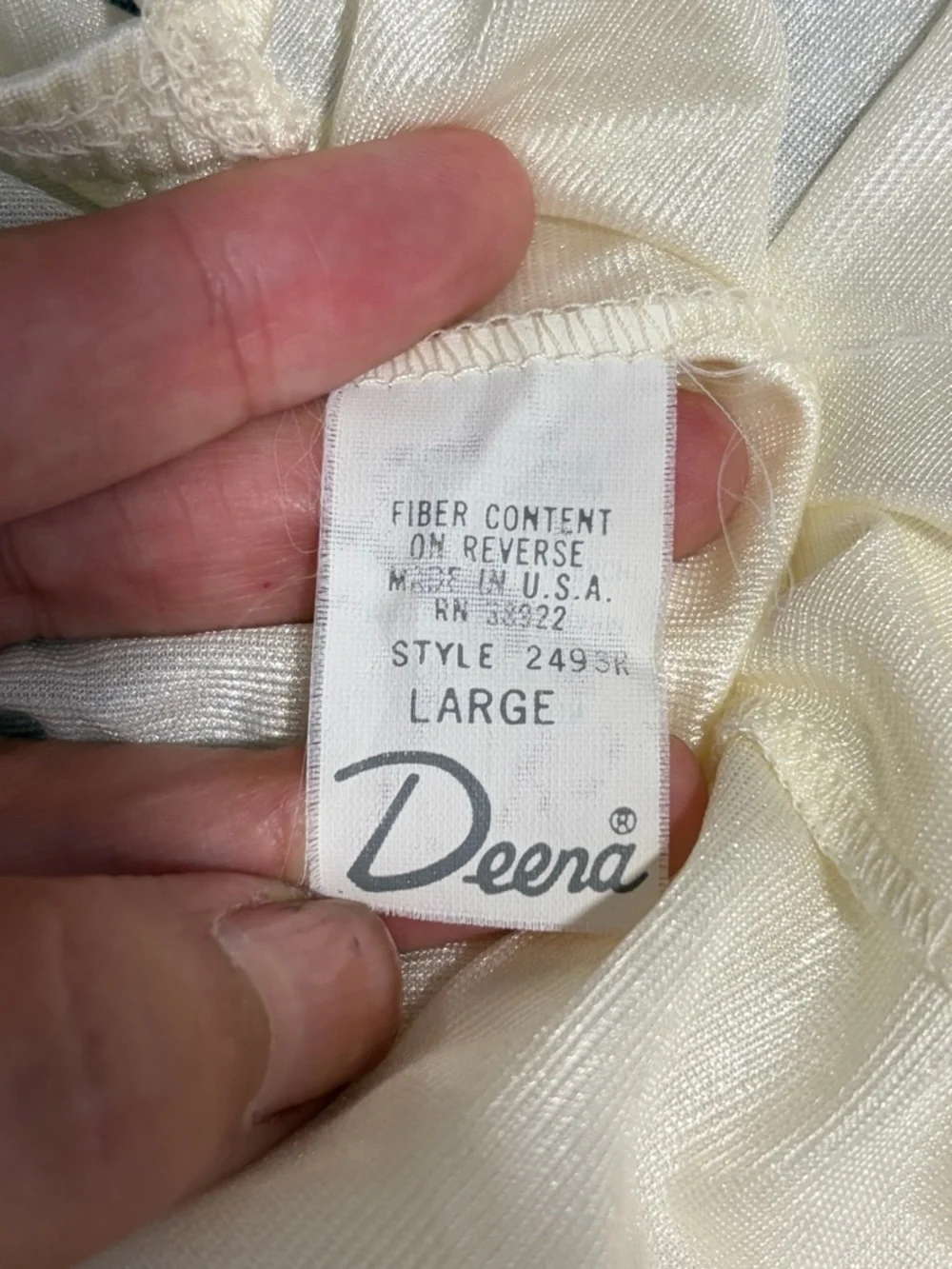 Vintage Nylon Lace-Trim Slip Shorts - Cream Large - Picture 5 of 6